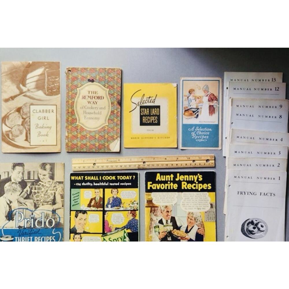 Lot of 14 Vintage Advertising Recipe Booklets - Claber girl, Rumford Way‎ …